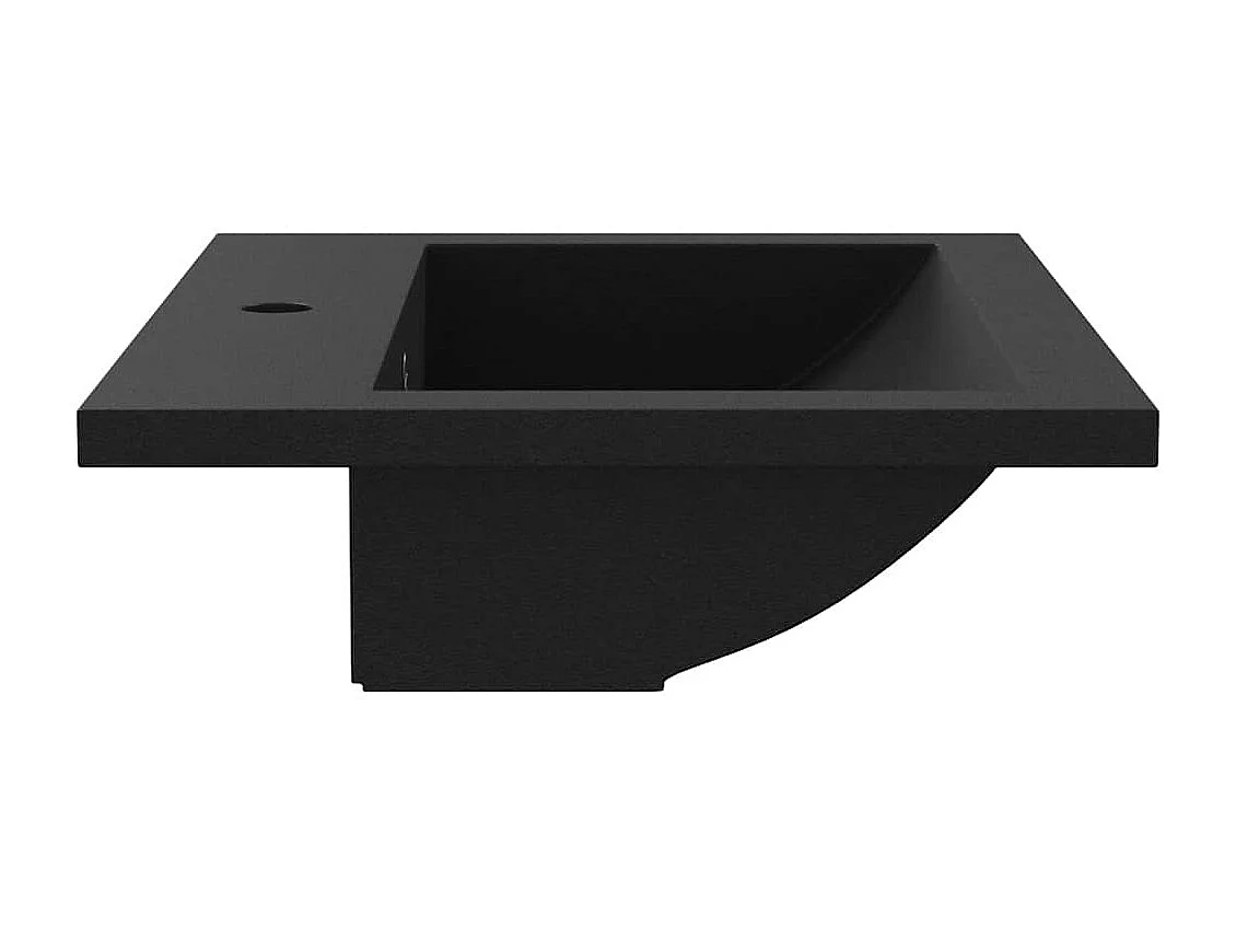 Fregadero de granito 600 x 450 x 120 mm Negro