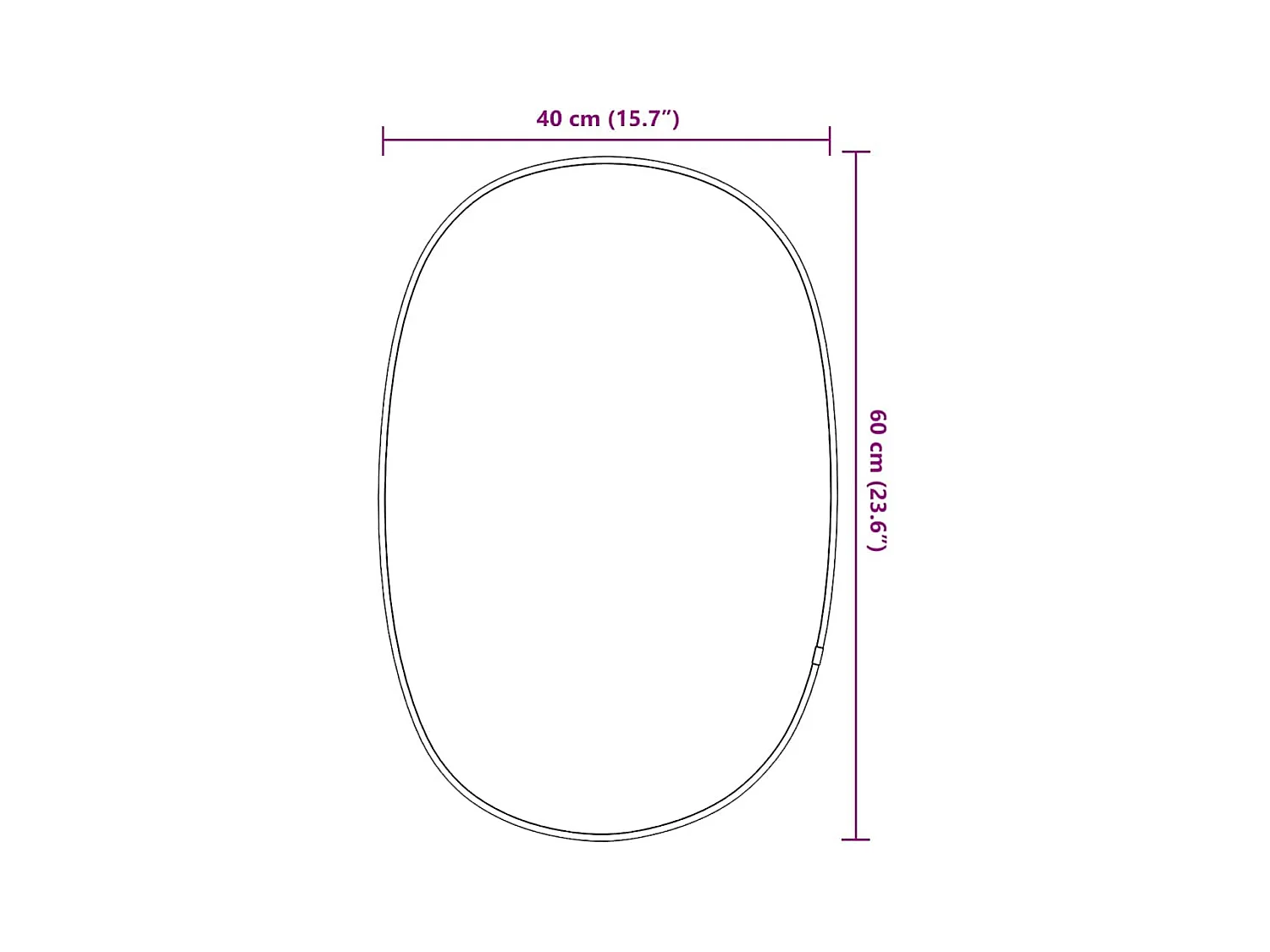 Miroir mural Noir 60x40 cm