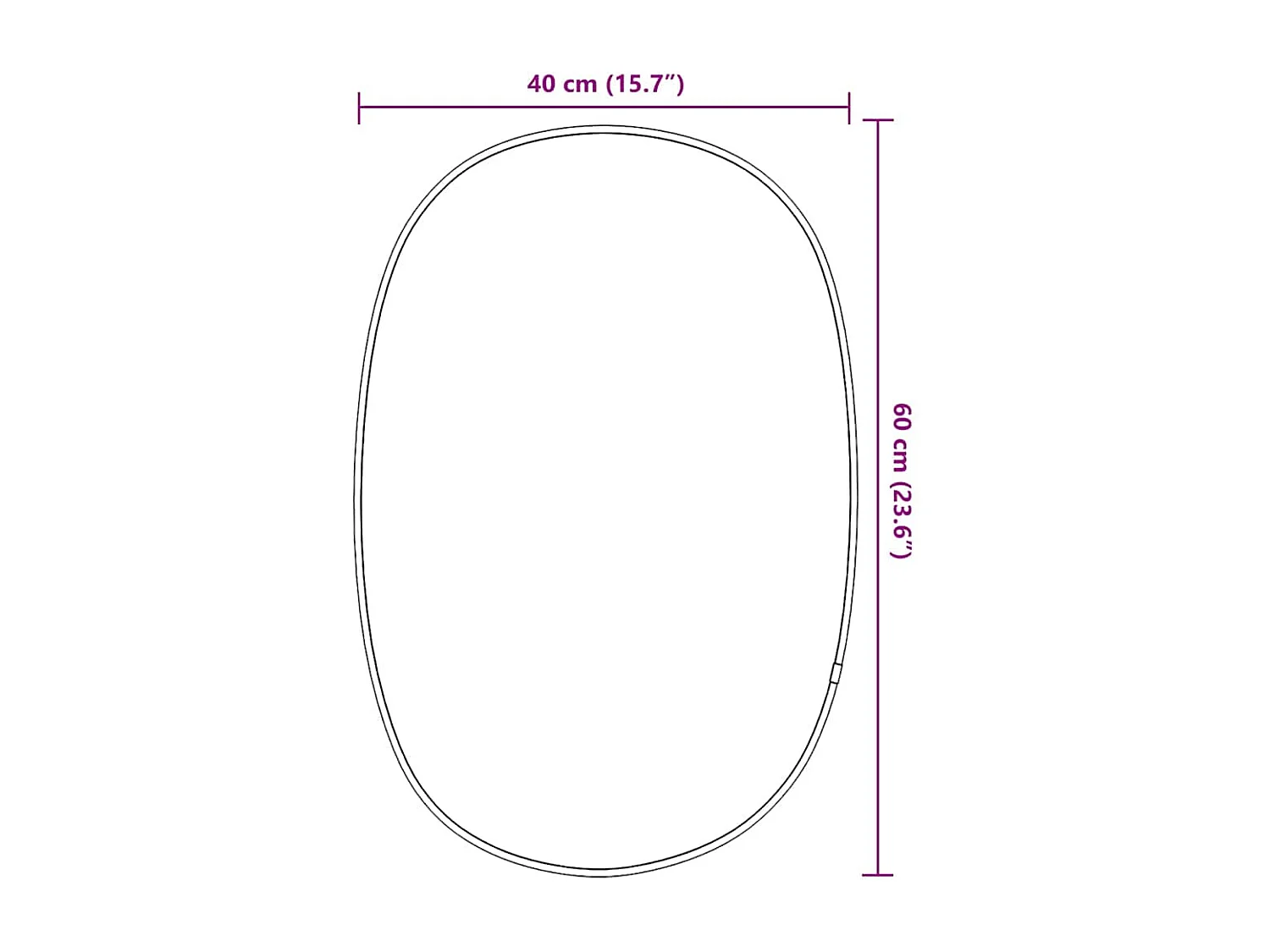 Zwarte wandspiegel 60x40 cm