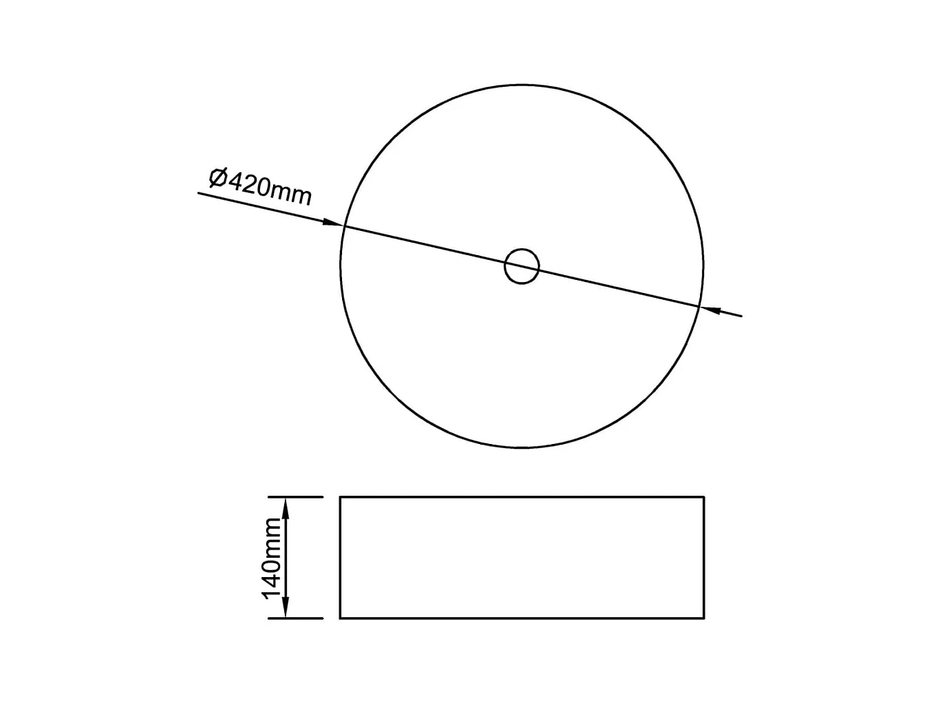 Zwarte keramische ronde wastafel voor de badkamer