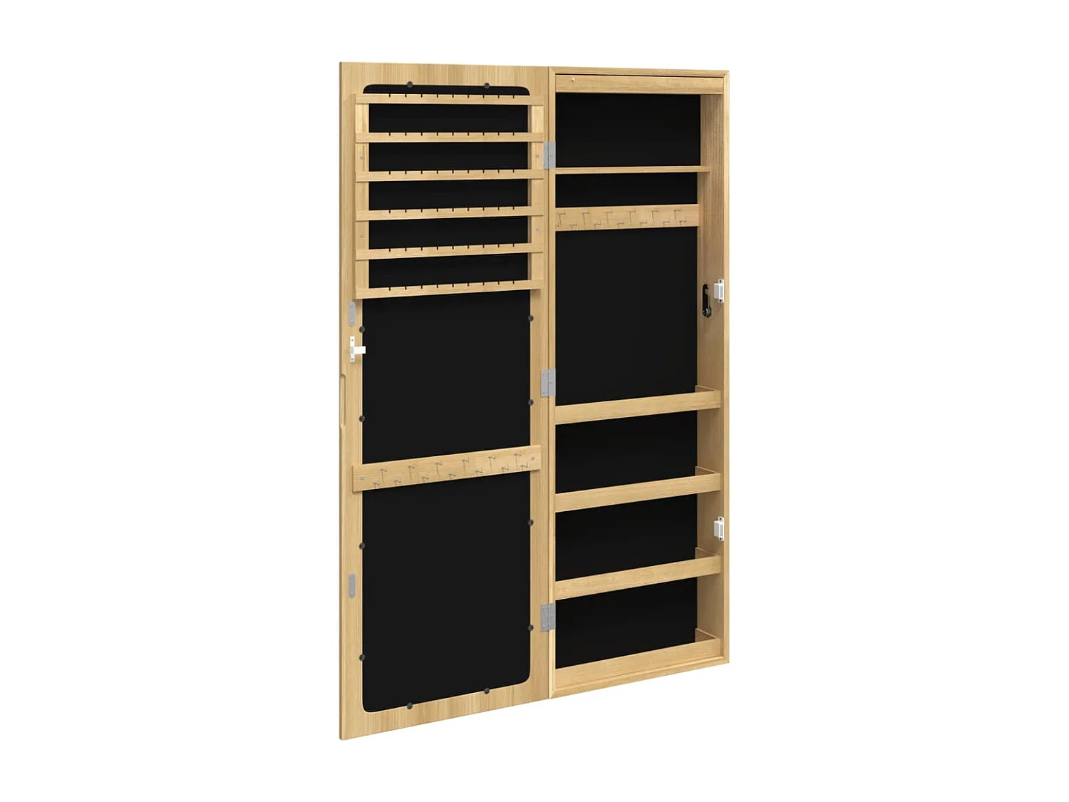 Mobile portagioie con specchio e illuminazione a LED a parete