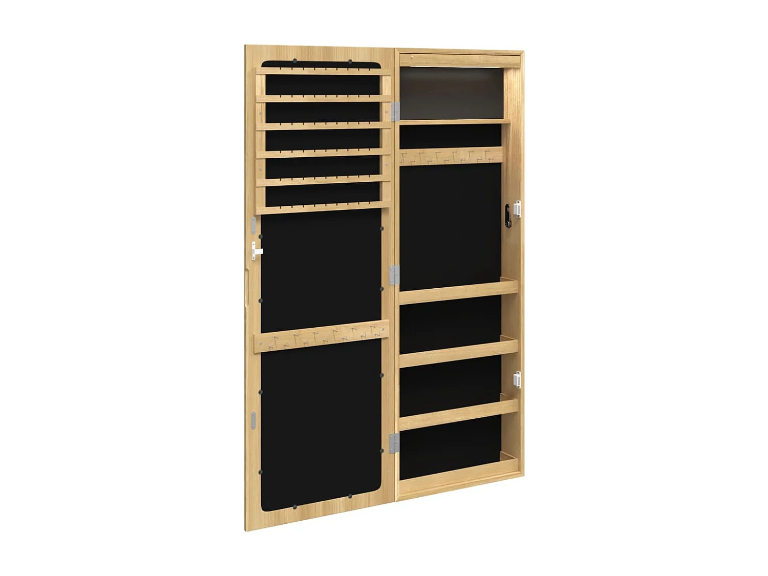 Mobile portagioie con specchio e illuminazione a LED a parete