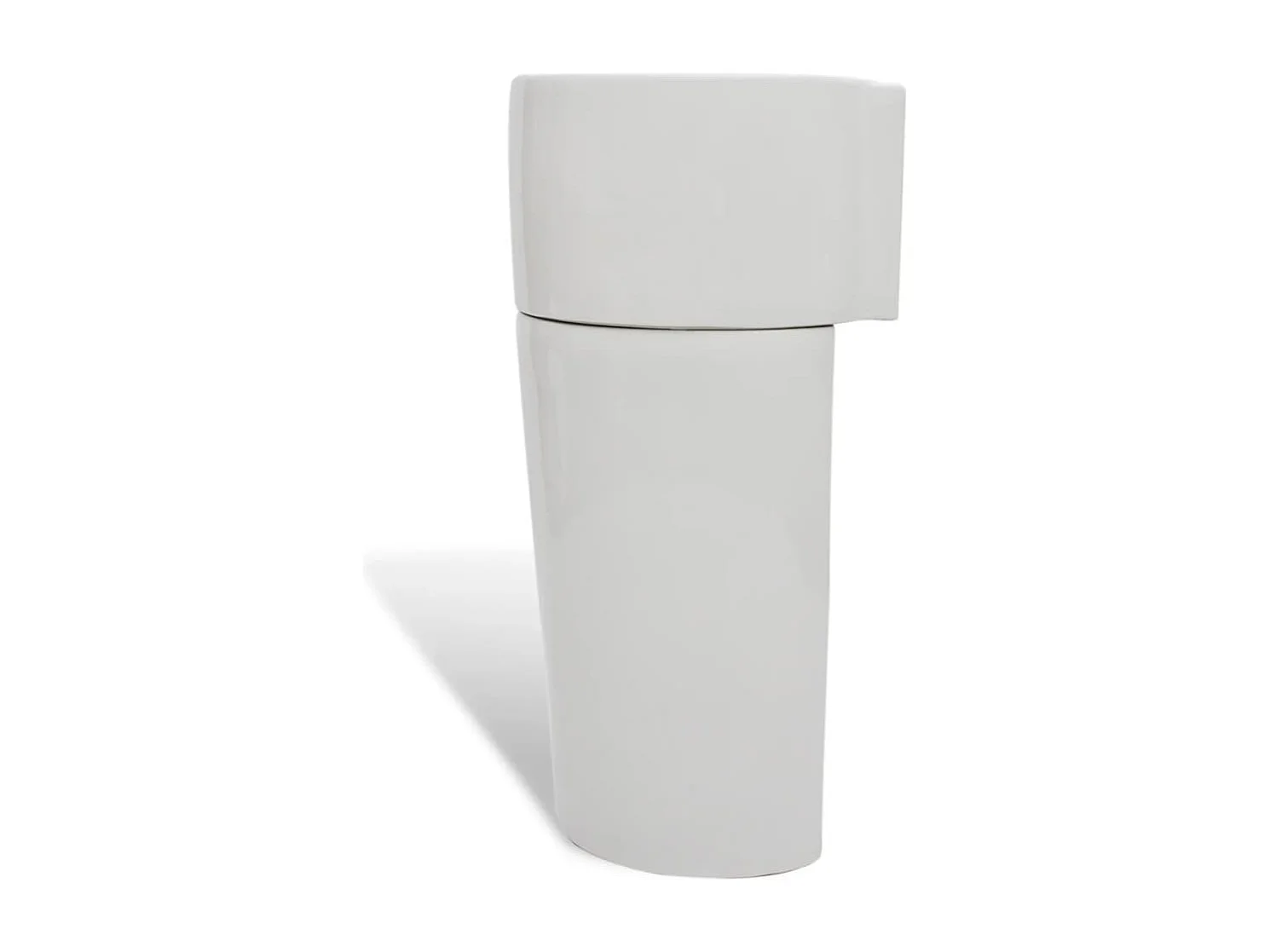 Lavabo de baño de cerámica blanca con orificio para grifo/rebosadero