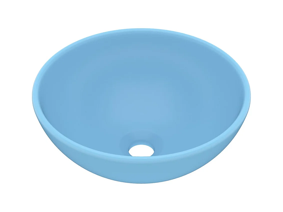 Lavabo de baño redondo Azul claro mate 32,5x14cm Cerámica