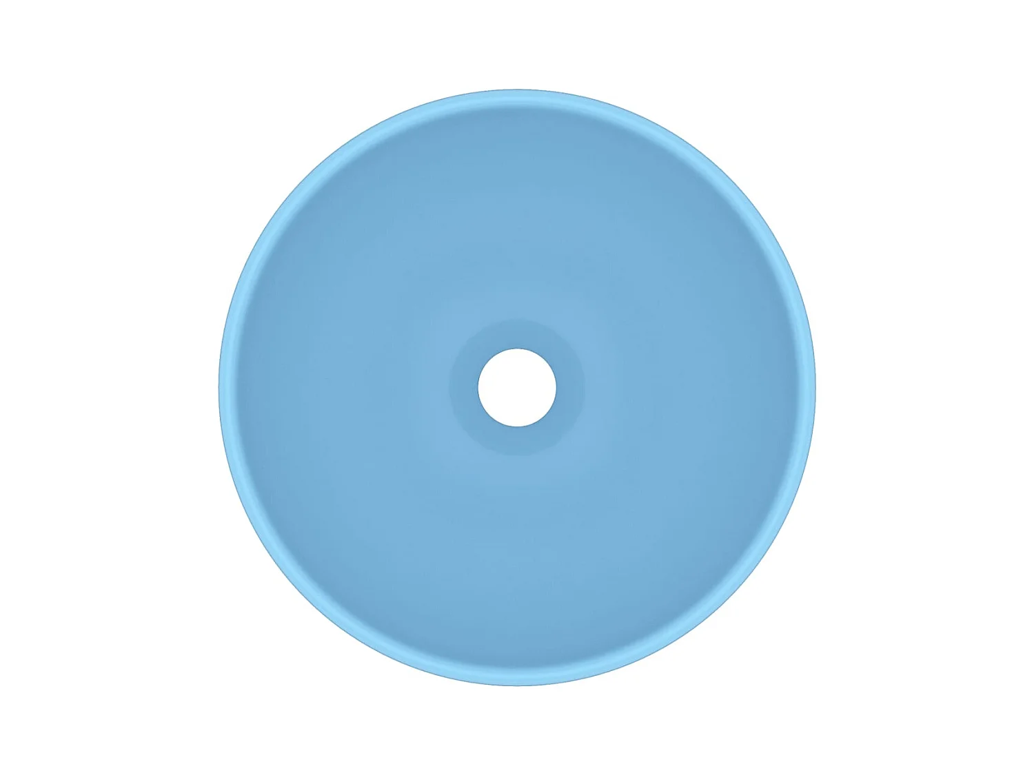 Lavabo de baño redondo Azul claro mate 32,5x14cm Cerámica