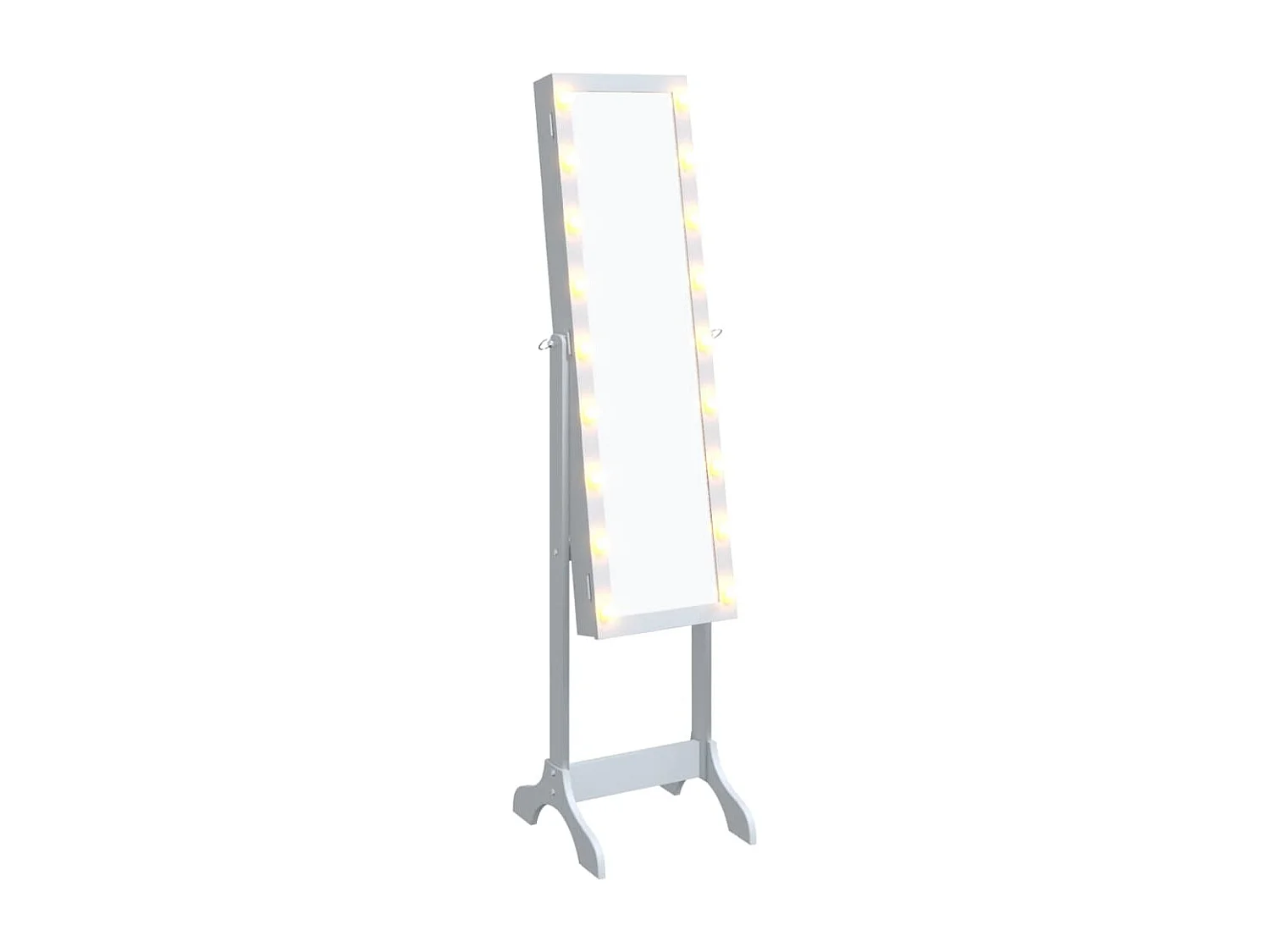 Specchio da terra bianco con LED bianco 34x37x146 cm