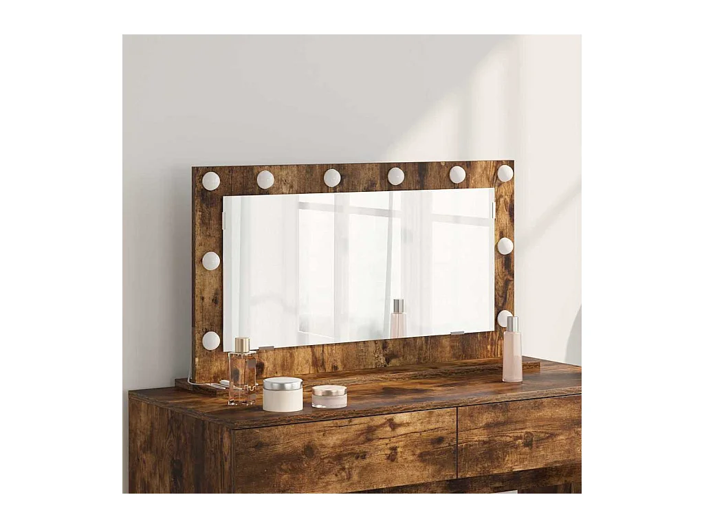 Miroir de vanité avec miroir Chêne fumé 80 x 45 x 18 cm