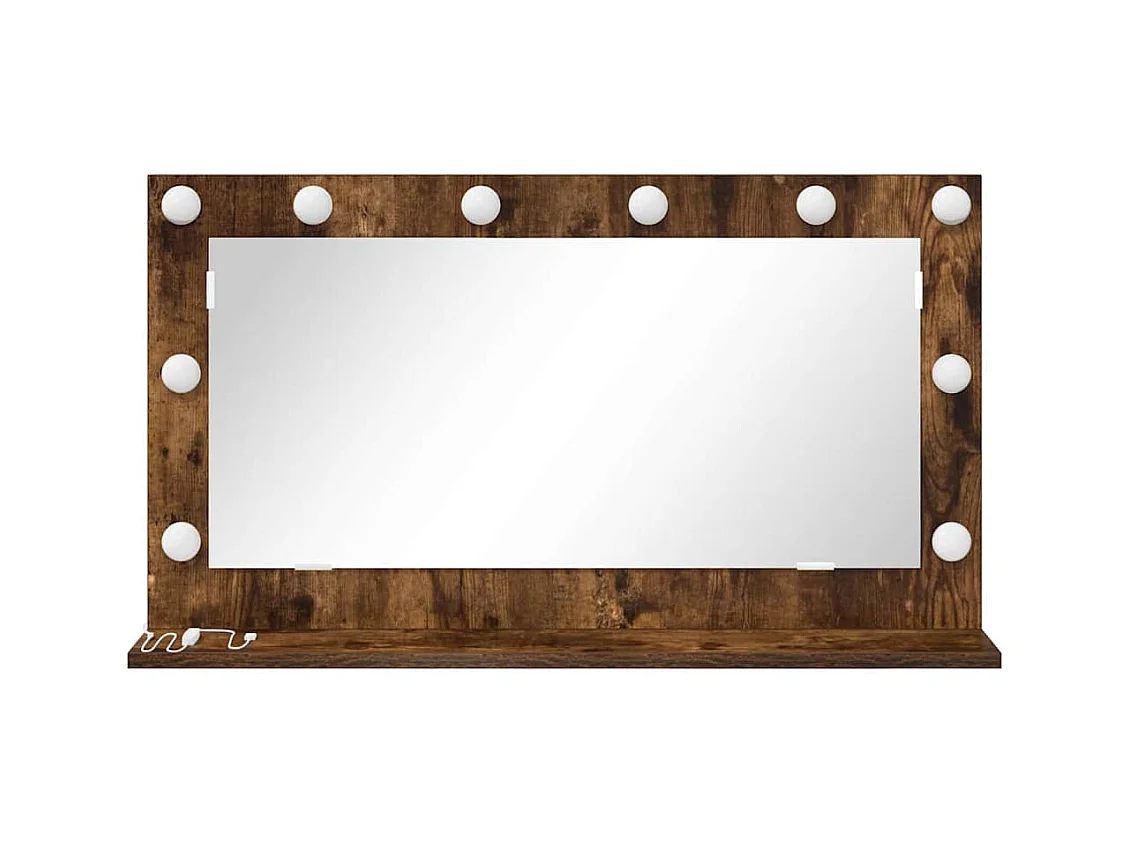 Miroir de vanité avec miroir Chêne fumé 80 x 45 x 18 cm