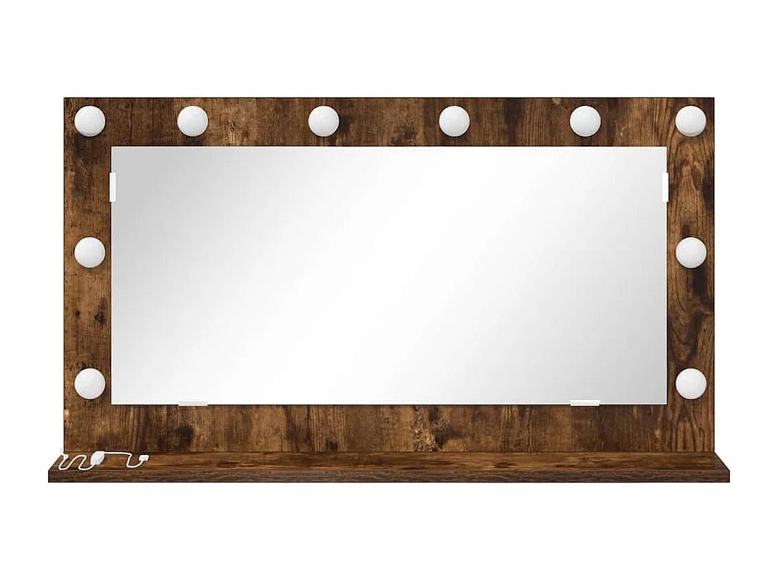 Miroir de vanité avec miroir Chêne fumé 80 x 45 x 18 cm