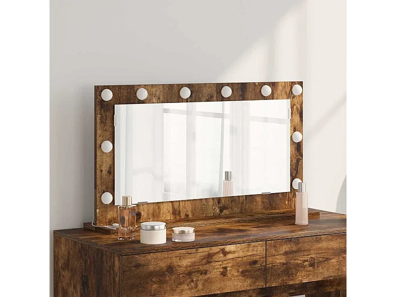 Miroir de vanité avec miroir Chêne fumé 80 x 45 x 18 cm