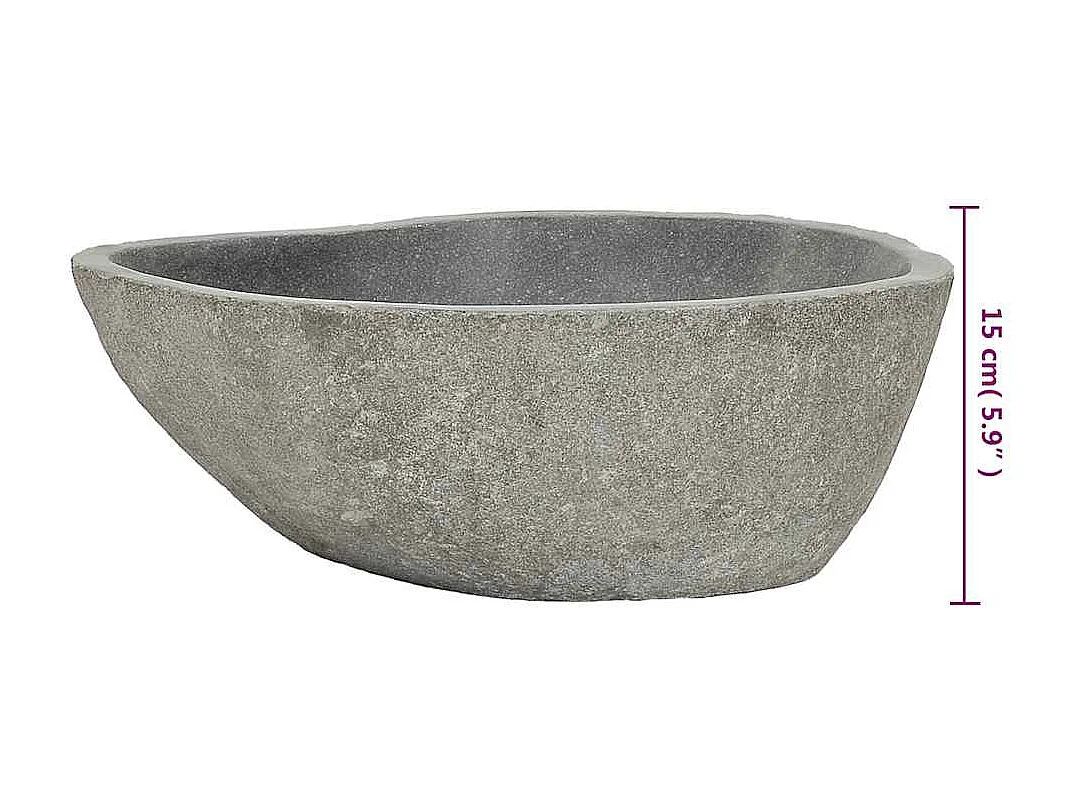 Lavabo en pierre de rivière Ovale (37-46)x(29-36) cm