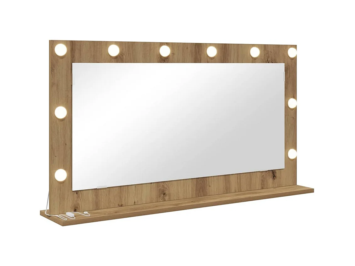 Miroir de vanité avec miroir Chêne artisanal 100 x 55 x 18 cm