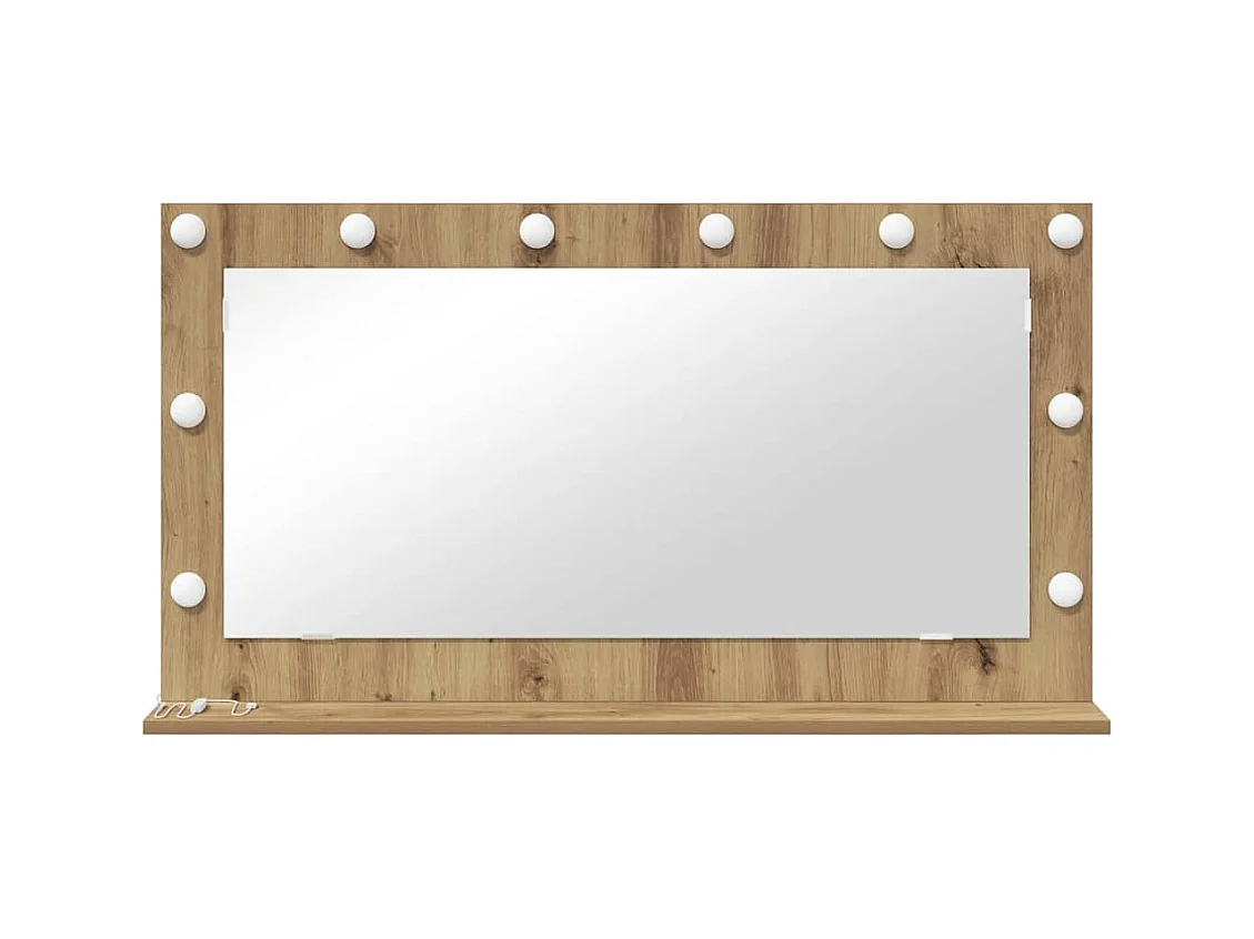 Miroir de vanité avec miroir Chêne artisanal 100 x 55 x 18 cm