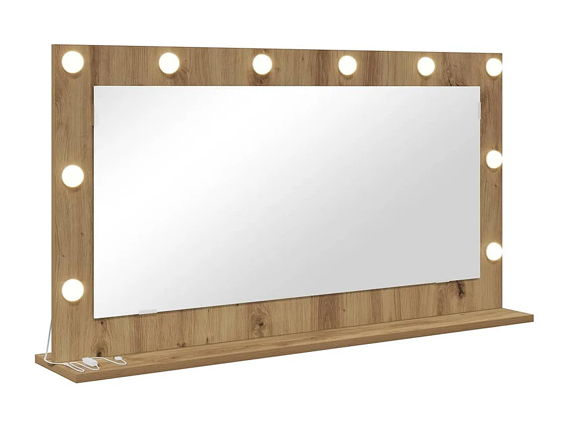 Miroir de vanité avec miroir Chêne artisanal 100 x 55 x 18 cm