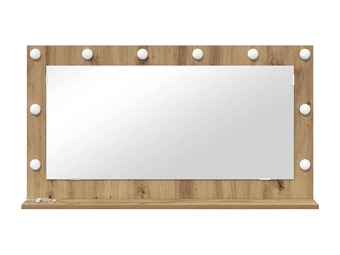 Miroir de vanité avec miroir Chêne artisanal 100 x 55 x 18 cm