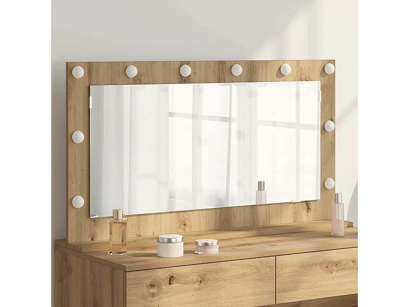Miroir de vanité avec miroir Chêne artisanal 100 x 55 x 18 cm