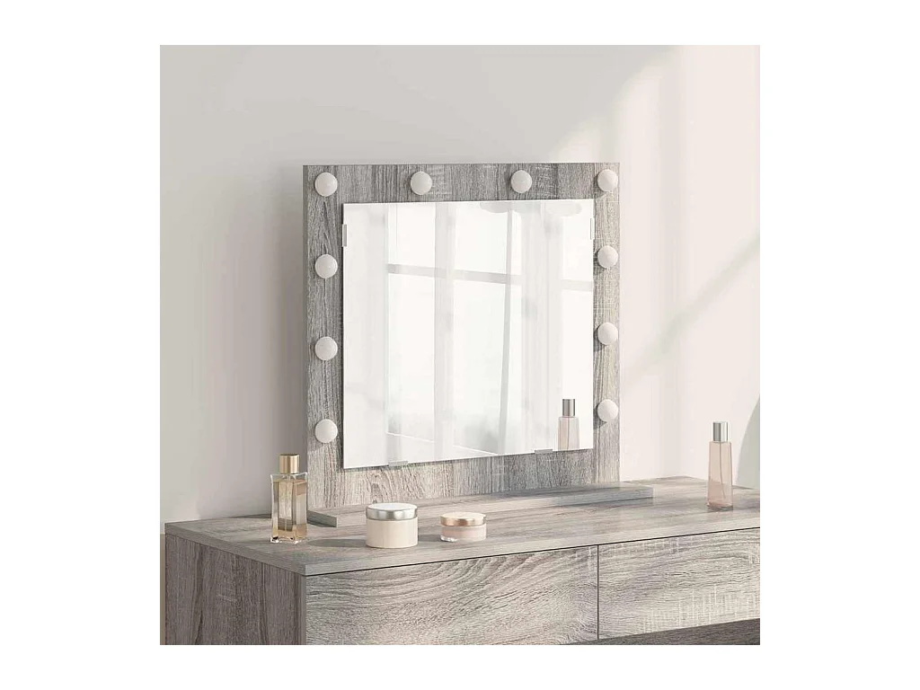 Miroir de vanité avec miroir Gris Sonoma 60 x 55 x 18 cm