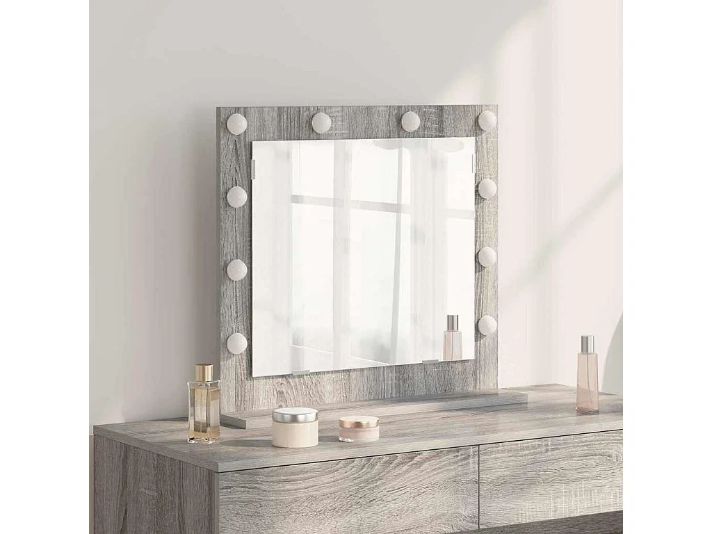 Miroir de vanité avec miroir Gris Sonoma 60 x 55 x 18 cm