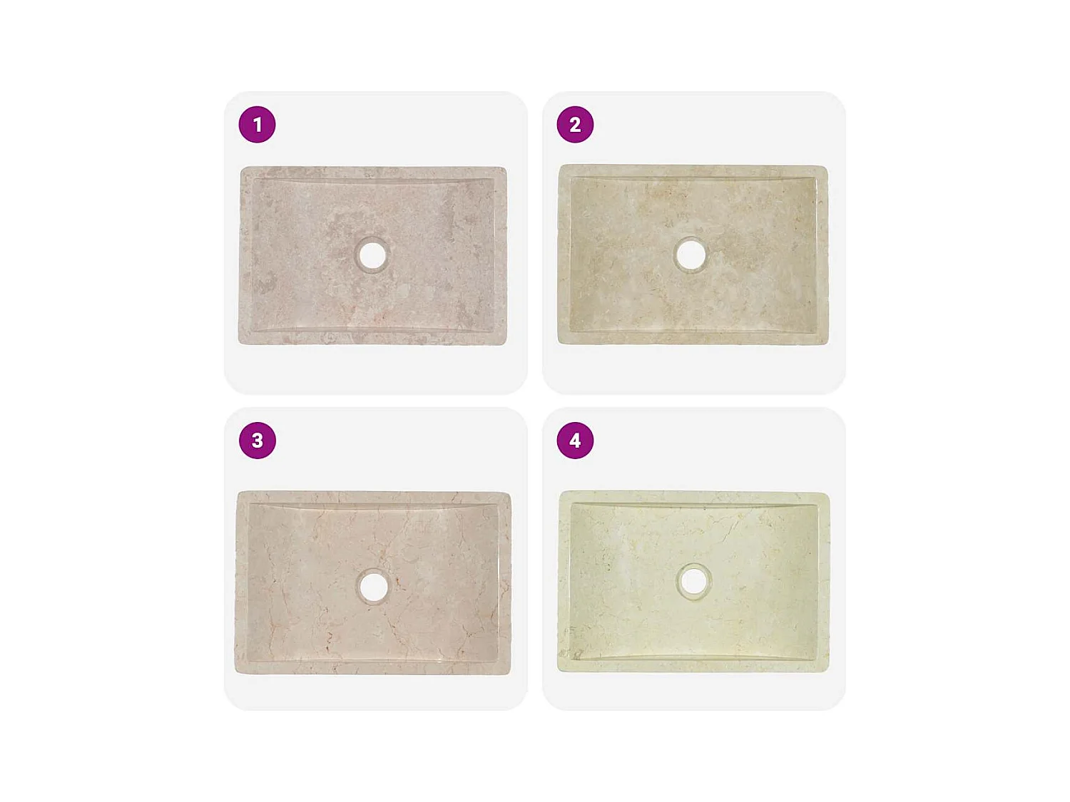 Wastafel 45x30x12 cm glanzend crème marmer