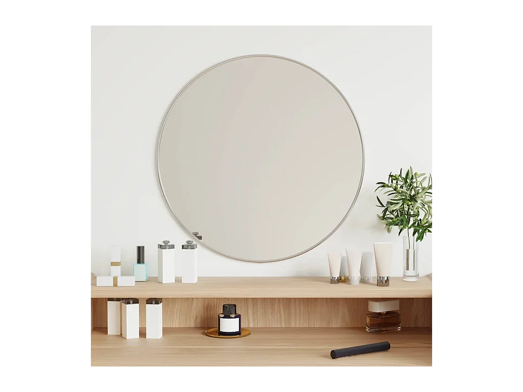 Specchio da parete argentato Ø 50 cm Rotondo
