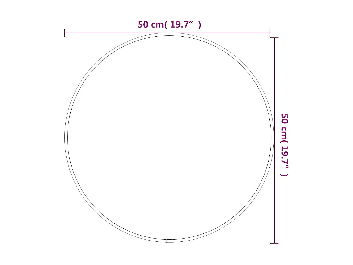 Specchio da parete argentato Ø 50 cm Rotondo