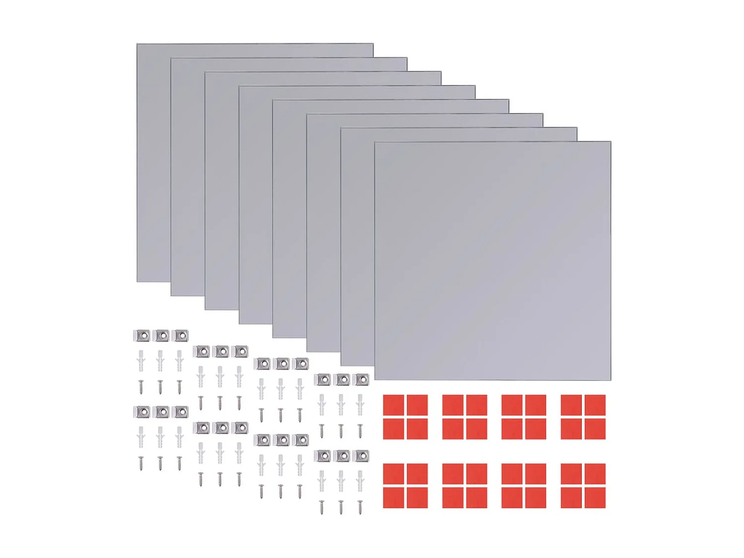 Rahmenlose Spiegelfliesen 8 Stück 20,5 cm