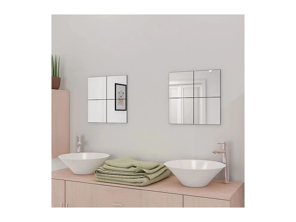 Frameloze spiegeltegels 8 stuks 20,5 cm
