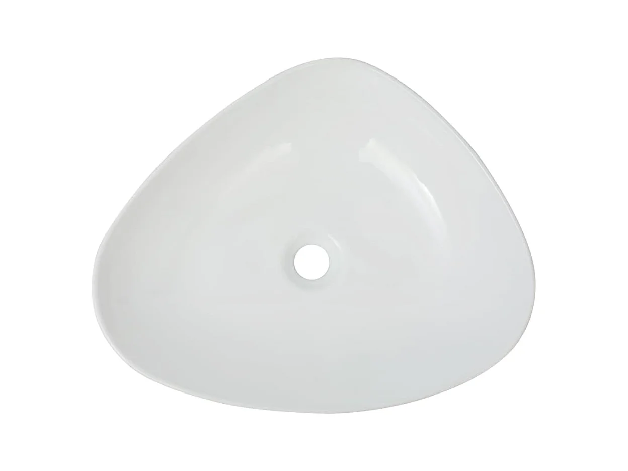 Lavabo triangular de cerámica blanca 50,5 x 41 x 12 cm