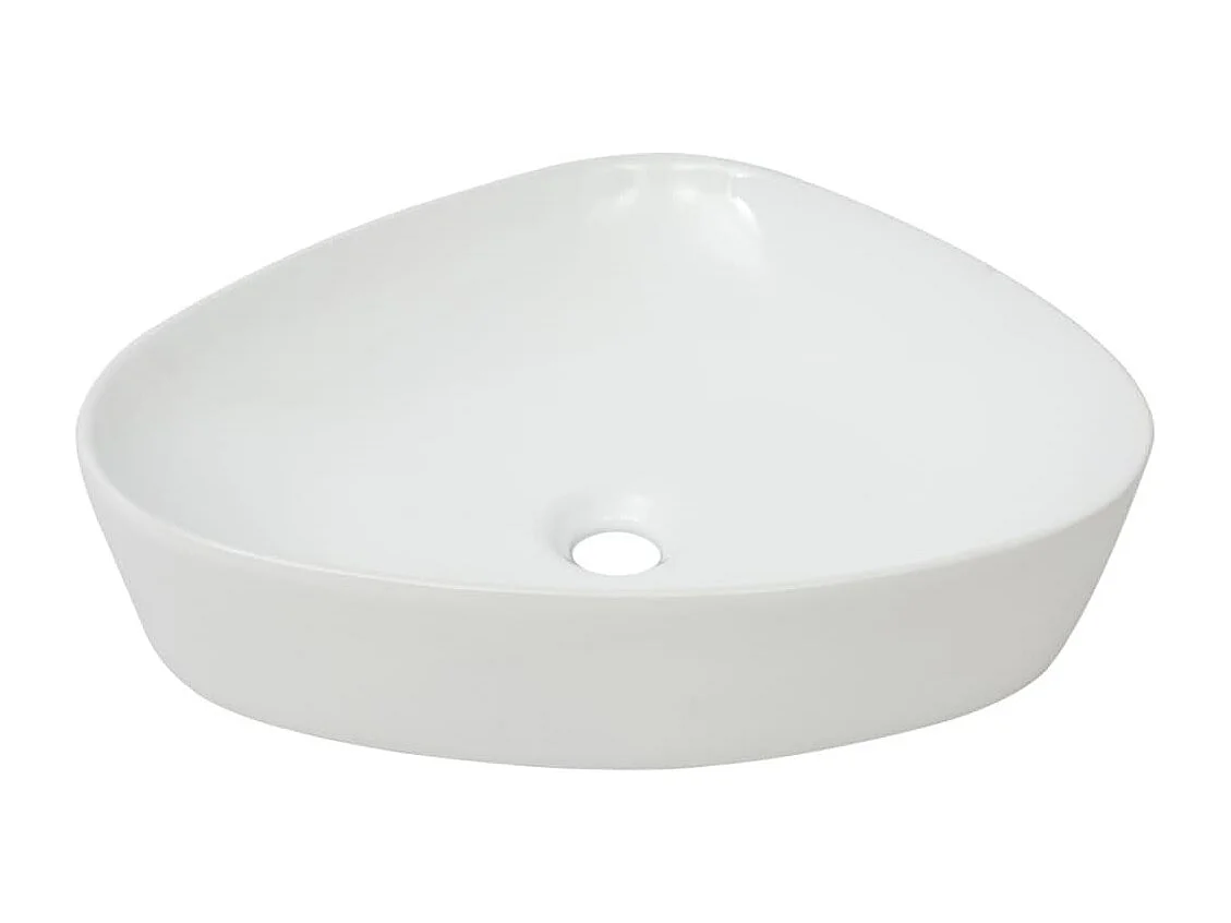Lavabo triangular de cerámica blanca 50,5 x 41 x 12 cm