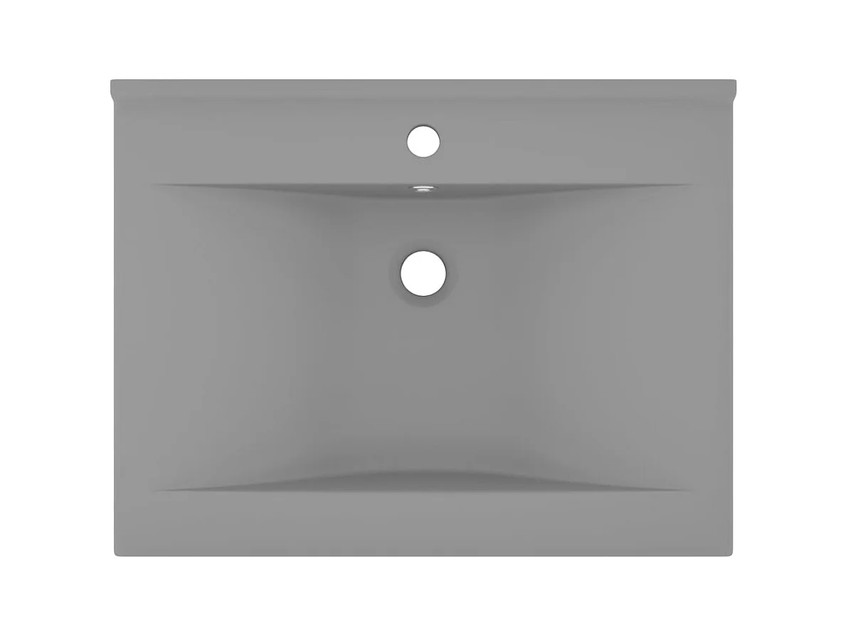 Wastafel met kraangat Lichtgrijs mat 60x46 cm Keramiek