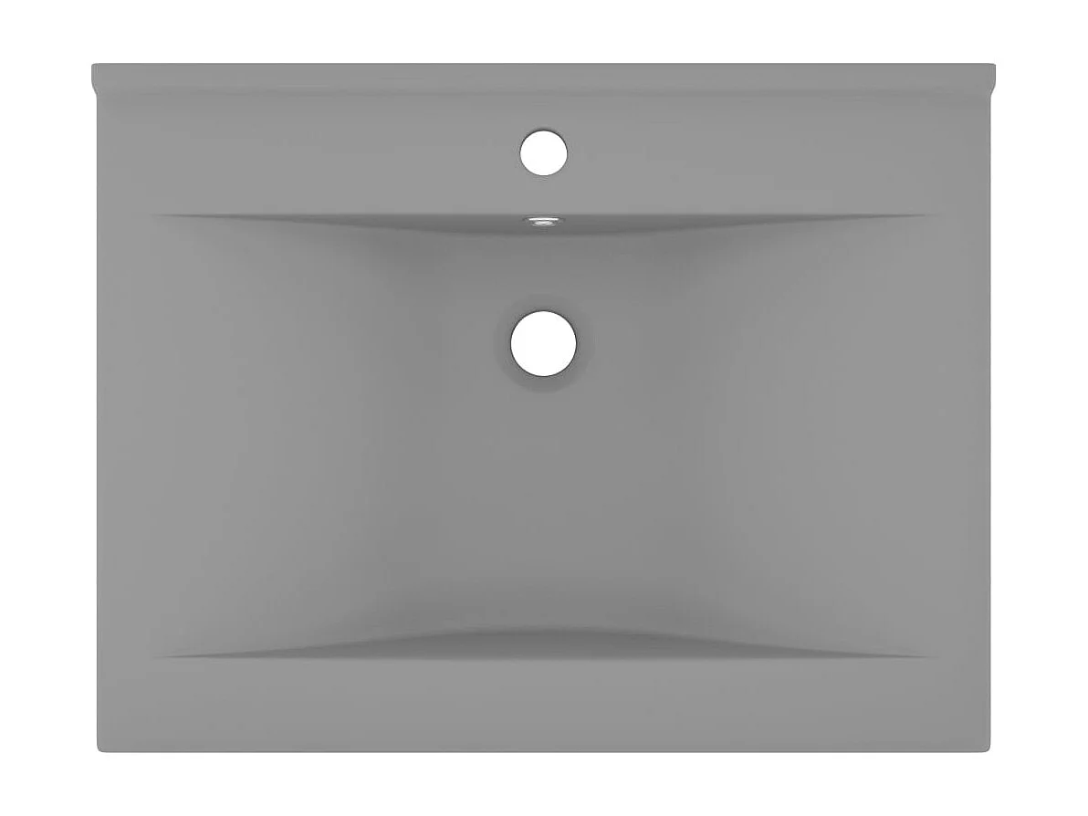 Lavabo con orificio para grifería Gris claro mate 60x46 cm Cerámica