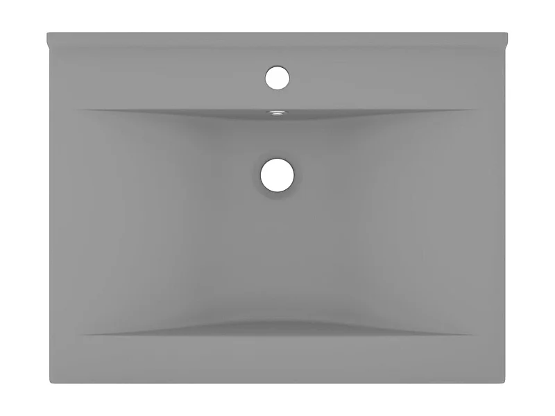 Lavabo con orificio para grifería Gris claro mate 60x46 cm Cerámica