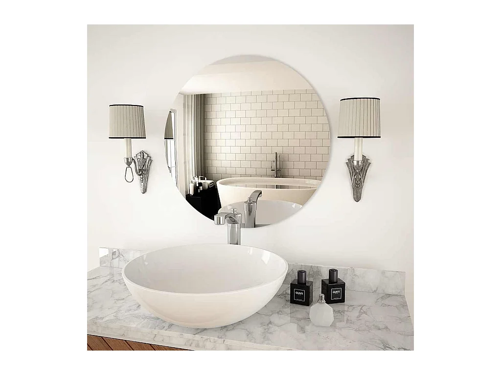 60 cm ronde glazen wandspiegel