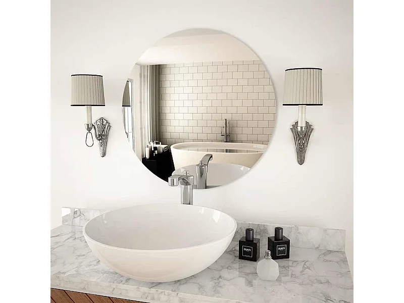 Espejo de pared redondo de cristal de 60 cm