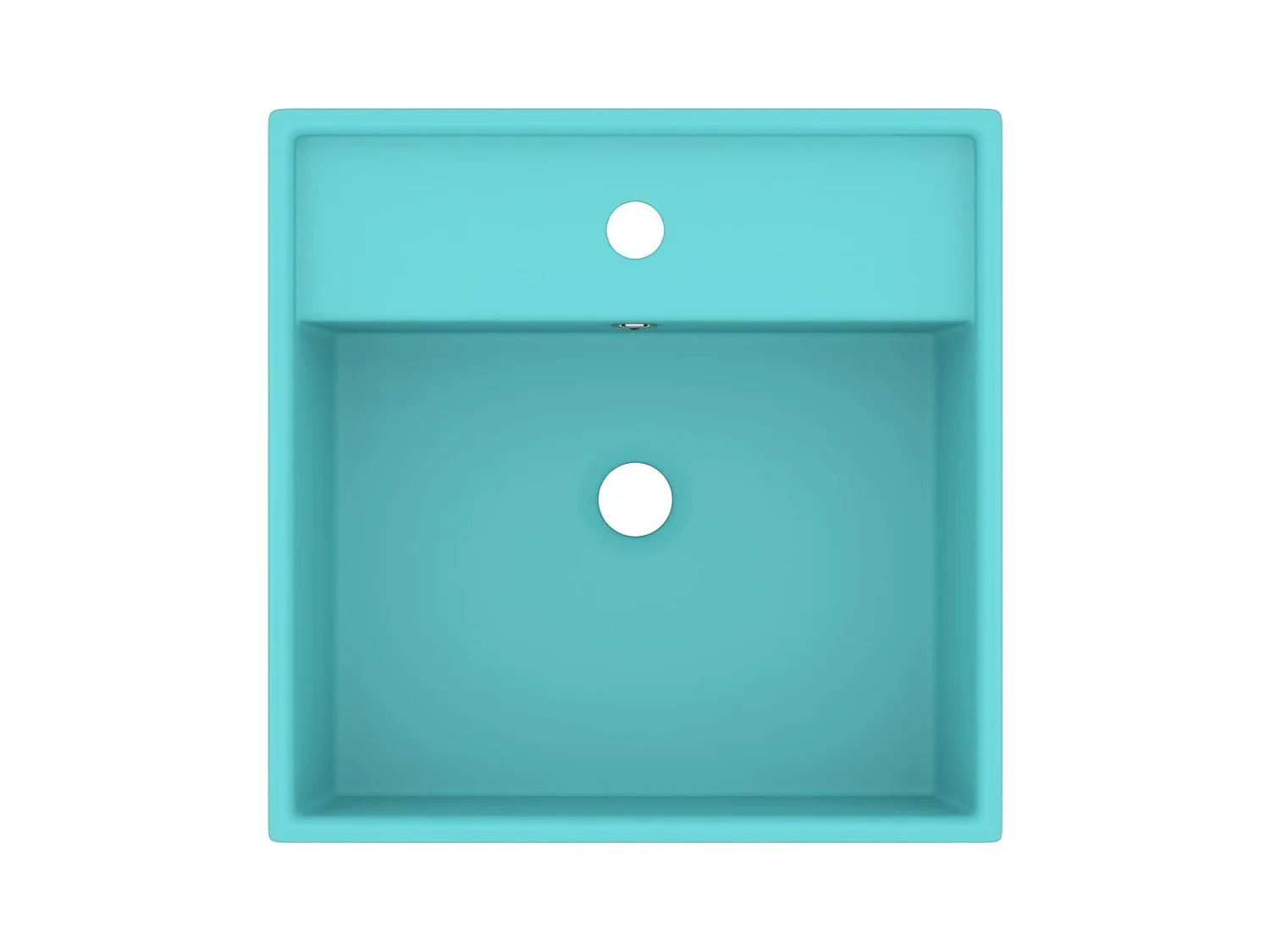 Lavabo cuadrado con rebosadero Verde claro mate 41x41 cm Cerámica