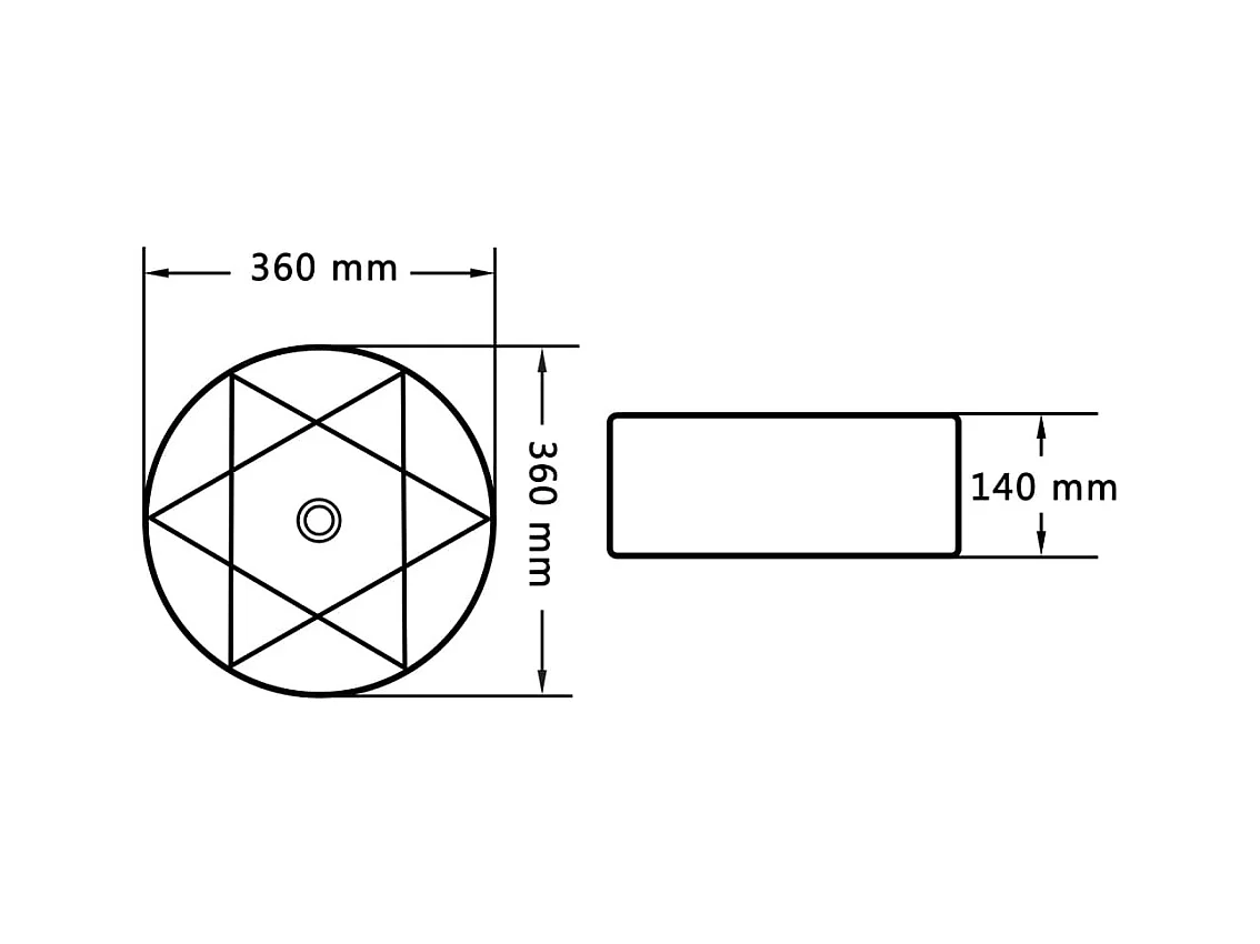 Wastafel 36x14 cm Wit Keramiek