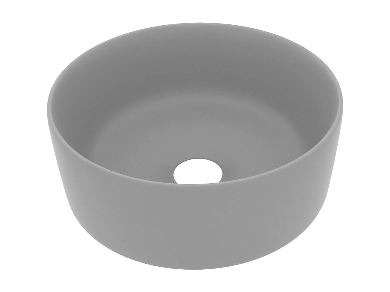 Lavabo redondo de lujo Gris claro mate 40x15 cm Cerámica