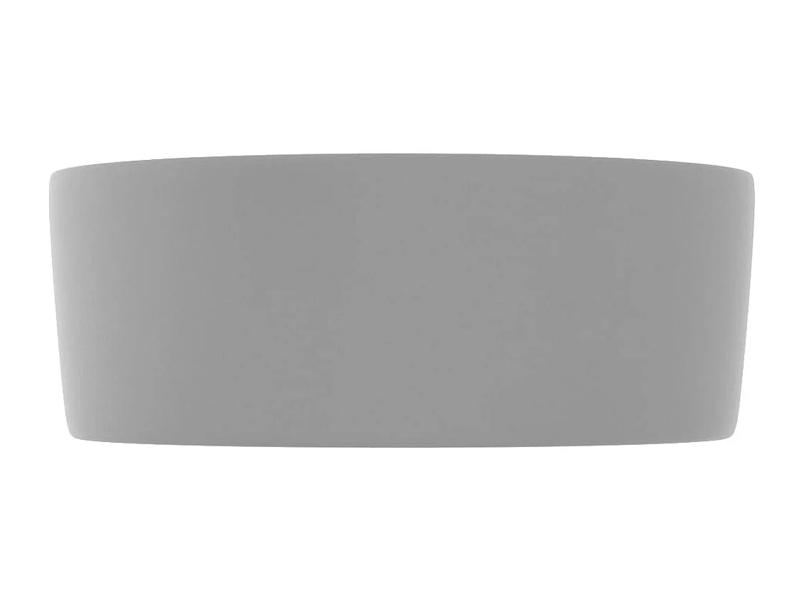 Lavabo redondo de lujo Gris claro mate 40x15 cm Cerámica