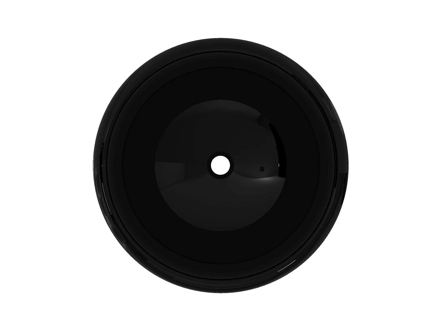 Lavabo redondo de cerámica negra 40 x 15 cm