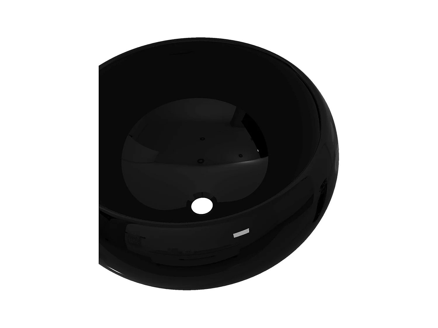 Lavabo redondo de cerámica negra 40 x 15 cm