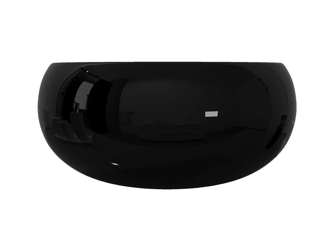 Lavabo redondo de cerámica negra 40 x 15 cm