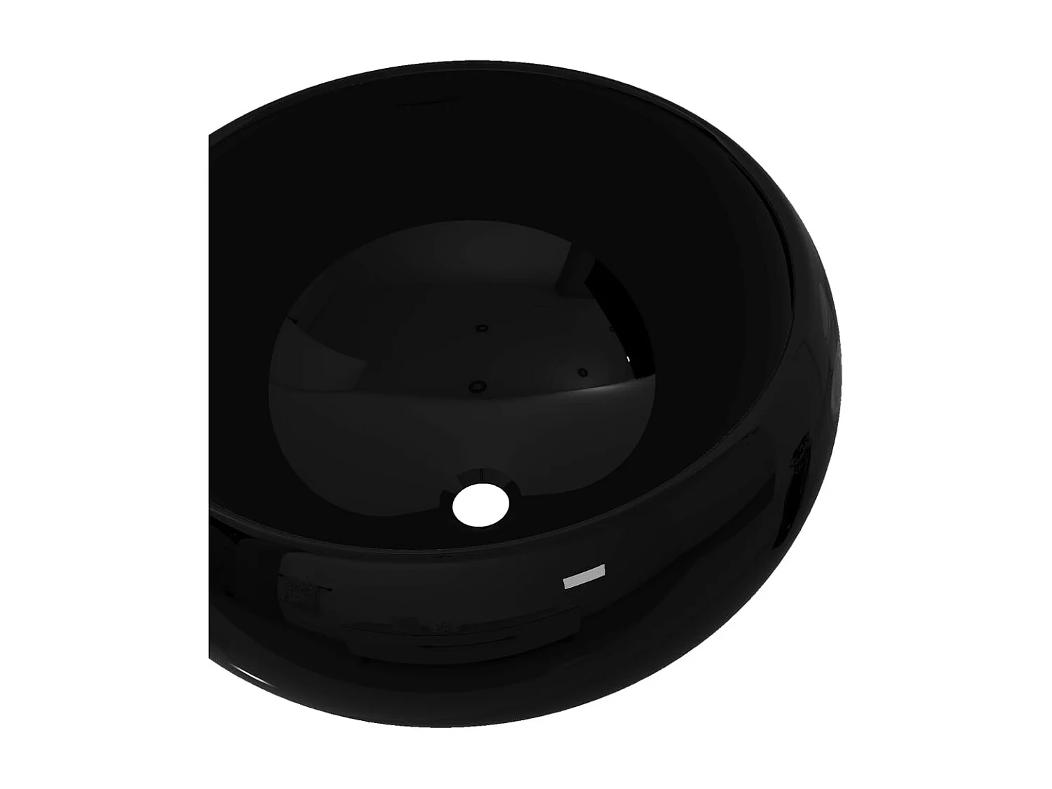 Lavabo redondo de cerámica negra 40 x 15 cm