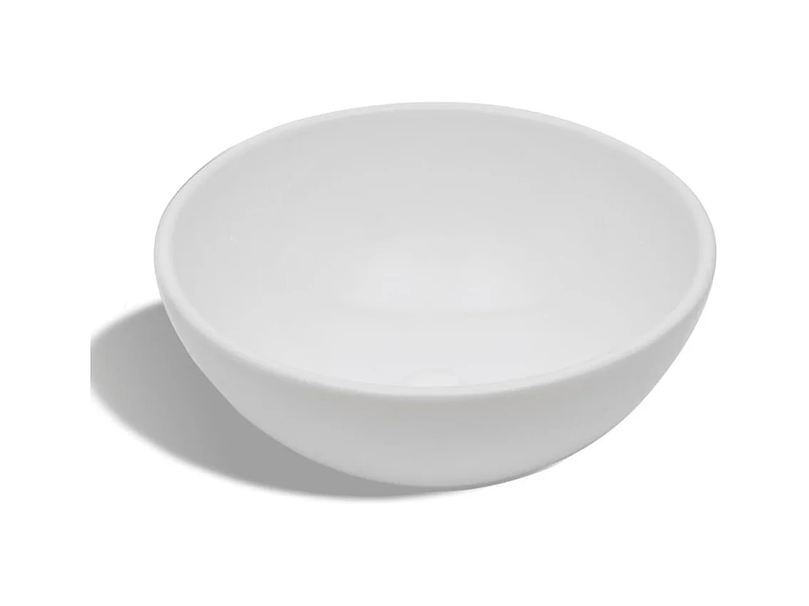 Lavandino da bagno con miscelatore Ceramica Tondo Bianco