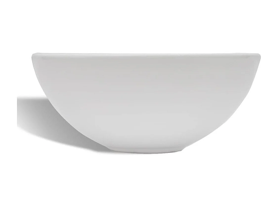 Lavabo de baño con grifo monomando Cerámica Redondo Blanco