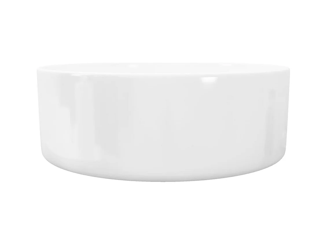 Lavabo redondo de cerámica blanca 40 x 15 cm
