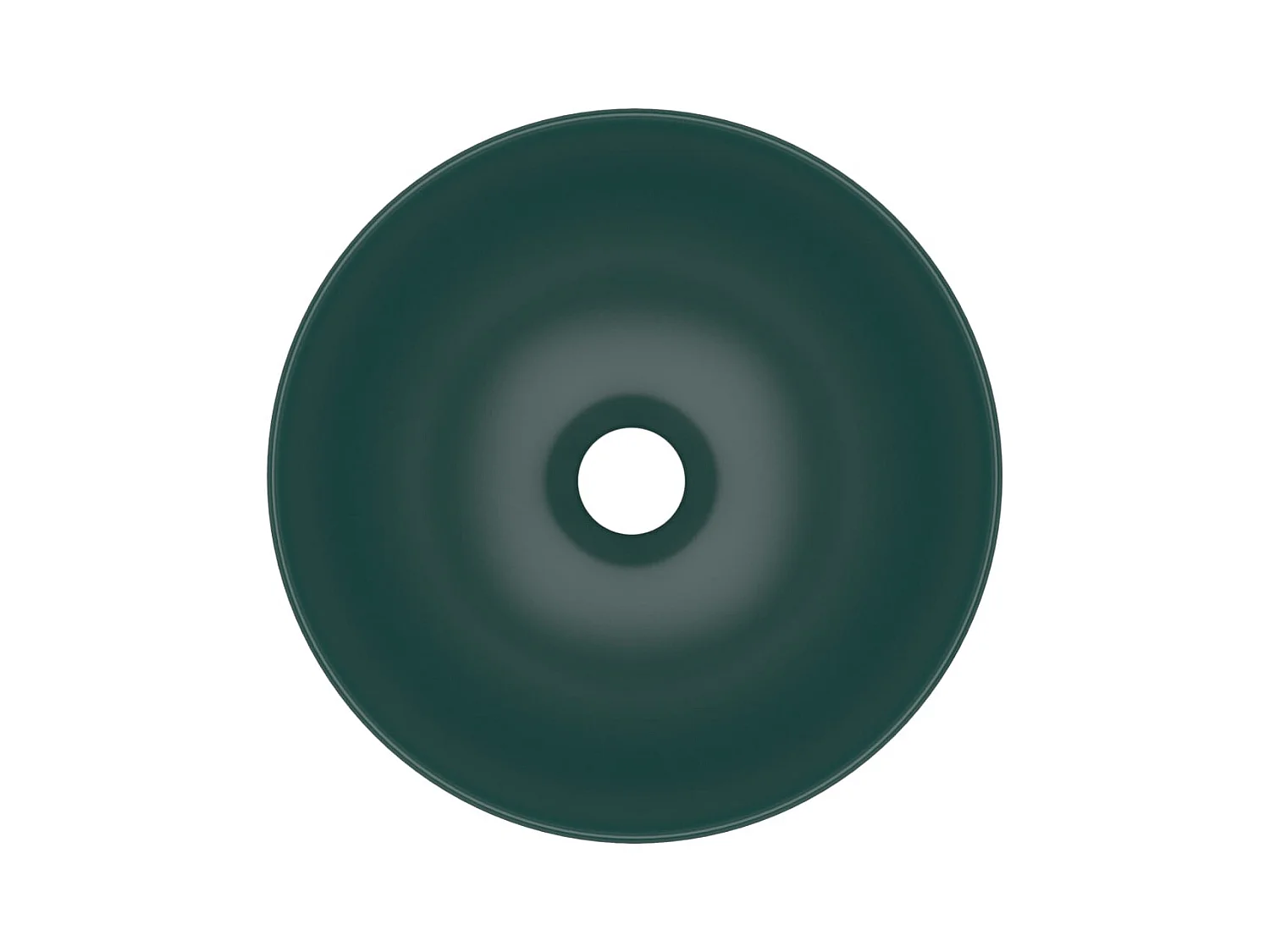 Donkergroene keramische ronde wastafel