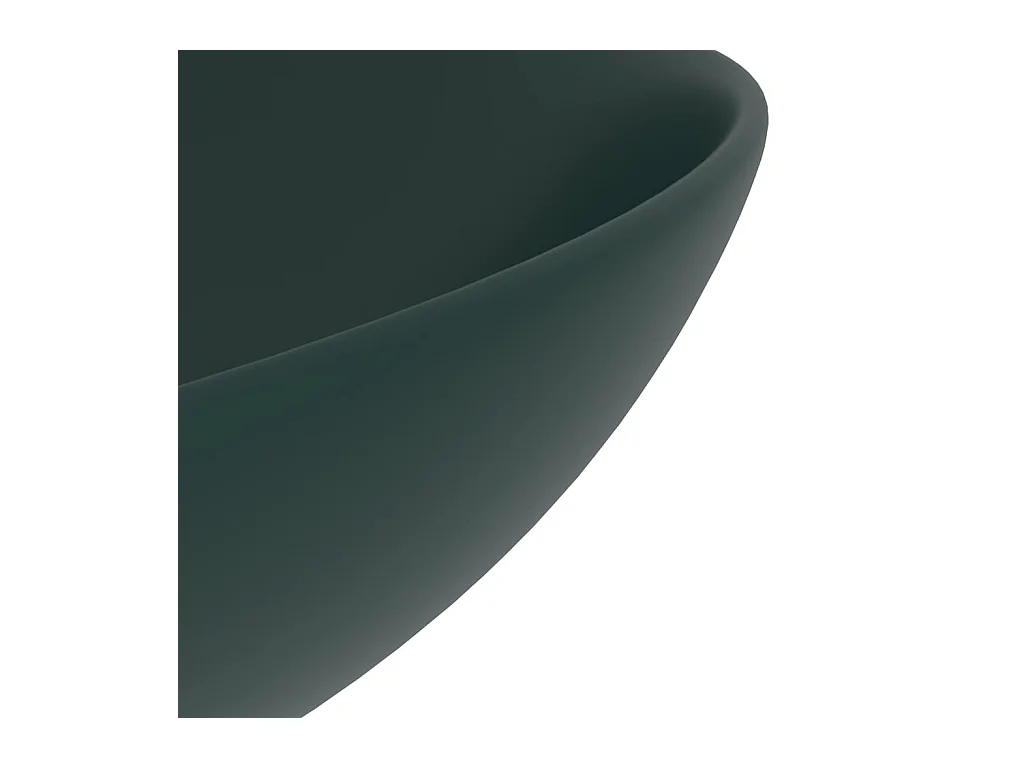 Donkergroene keramische ronde wastafel