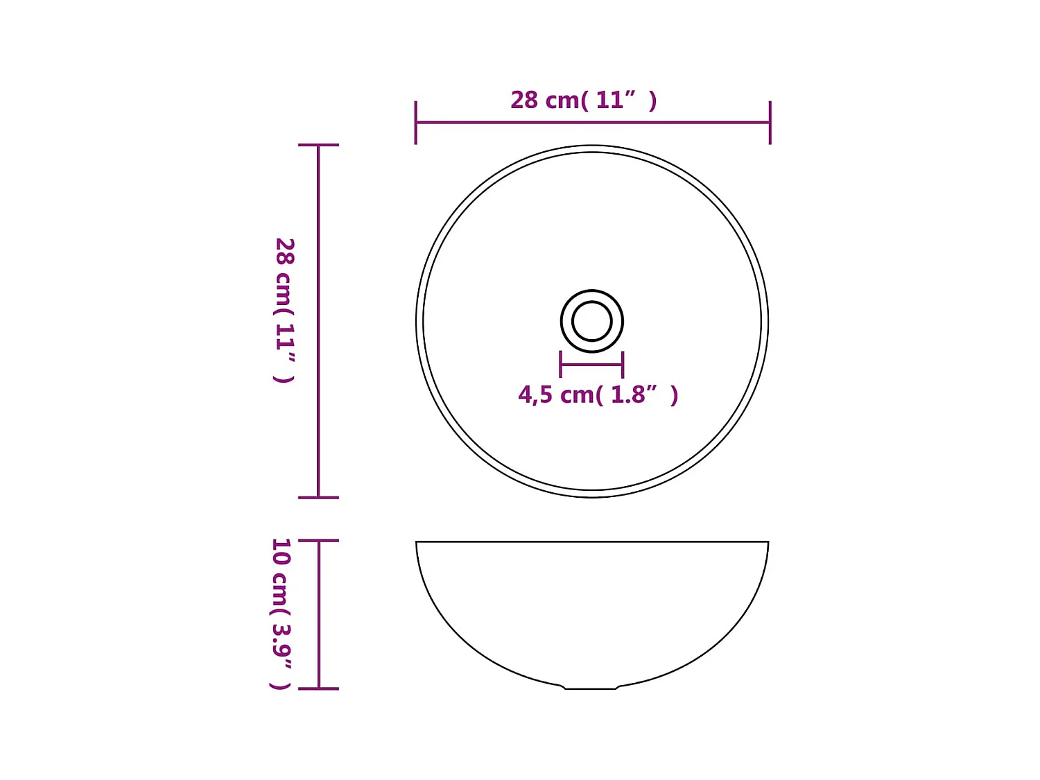 Donkergroene keramische ronde wastafel