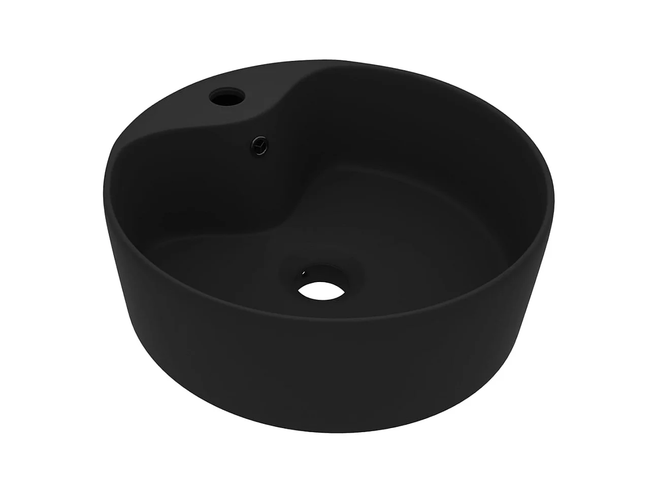 Lavabo de lujo con rebosadero Negro mate 36x13 cm Cerámica