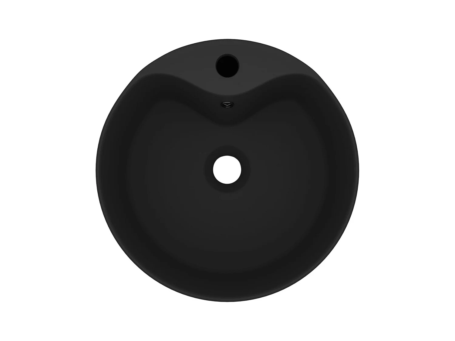 Lavabo de lujo con rebosadero Negro mate 36x13 cm Cerámica